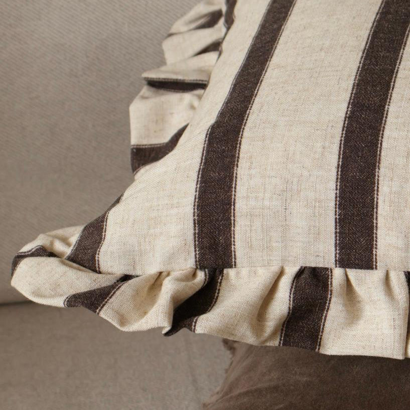Thumbnail: Mabel Chocolate Striped Cushion Cover