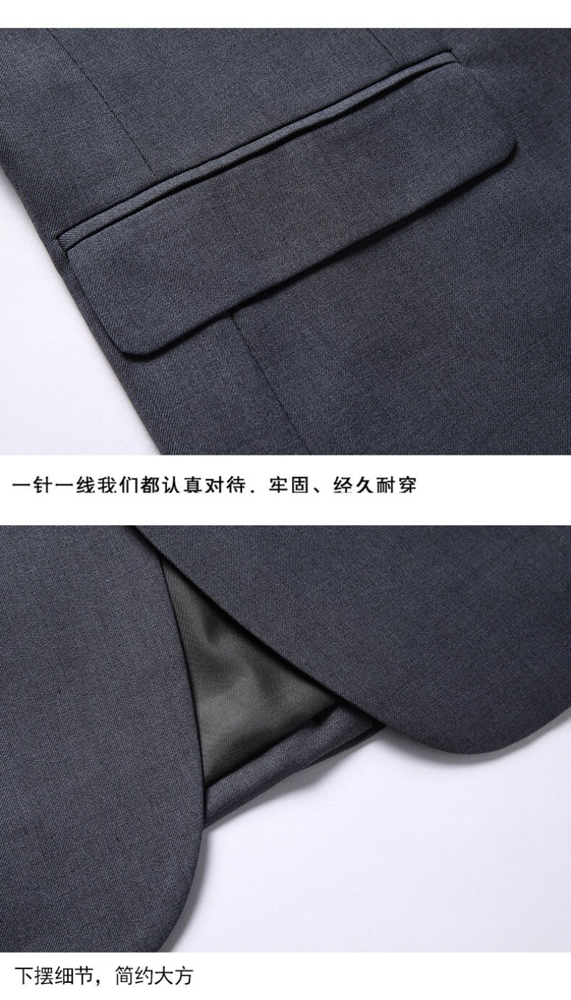 Miniatura: Terno de Cor Sólida para Homens, Moda Elegante para Negócios (Blazer+Colete+Calç