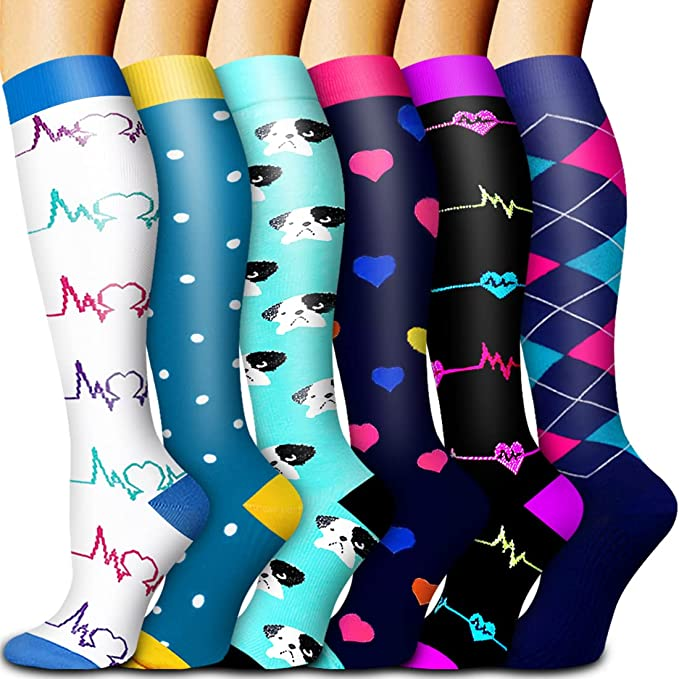 Multicolored patterned socks
