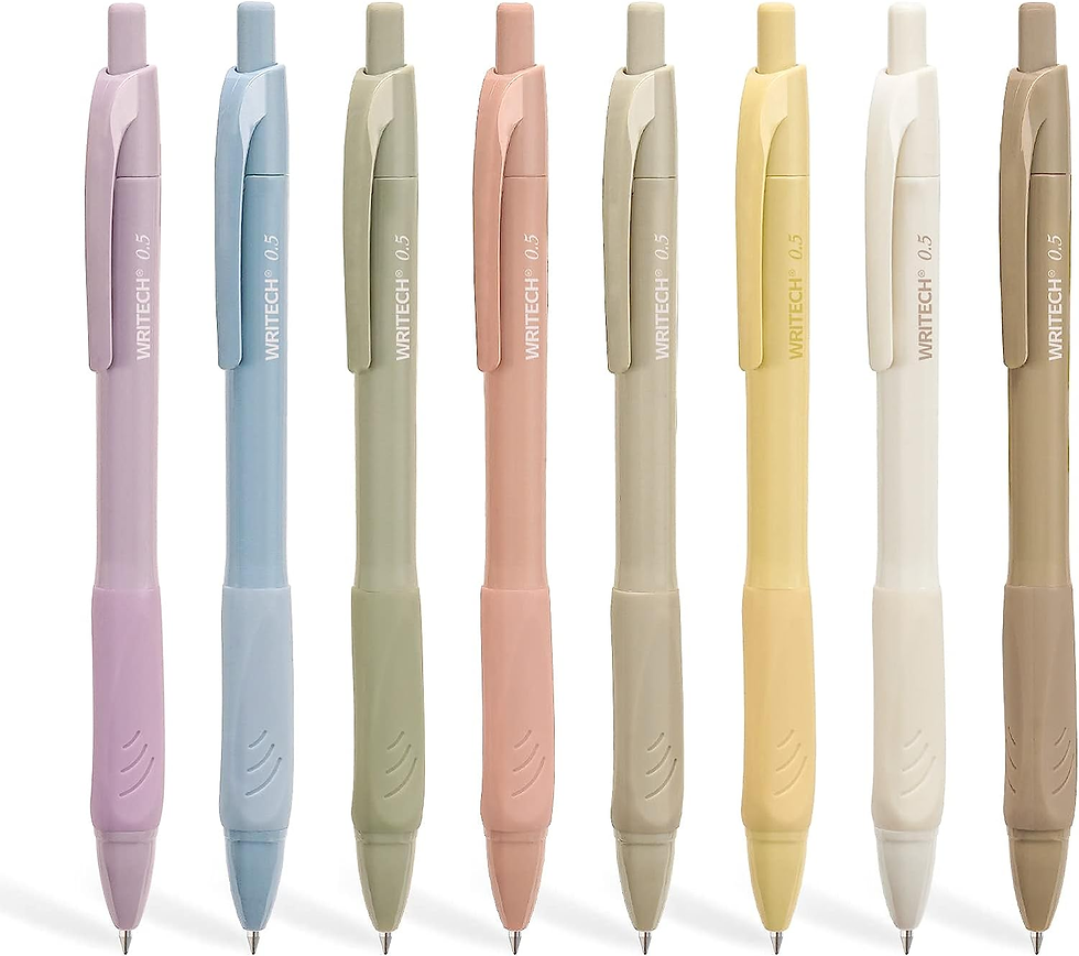 multicolored pen set