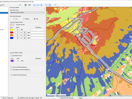 Comparison of Test Measurements and RadioPlanner 2.1 Predicted VHF and UHF Coverage