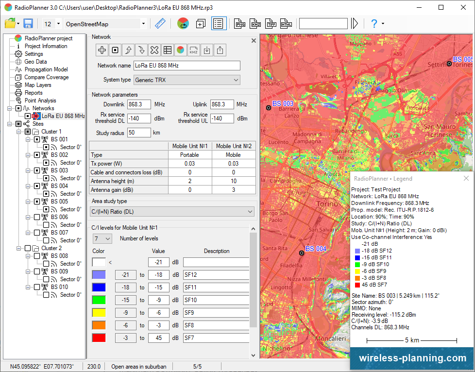 C I+N Downlink ratio for LoRaWAN network.png