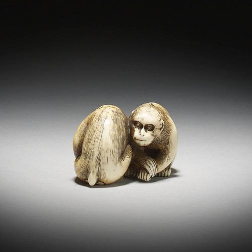 根付け 玉之作 三猿 アンテイーク 牙 根付け 玉之作 三猿 アンテイーク 牙