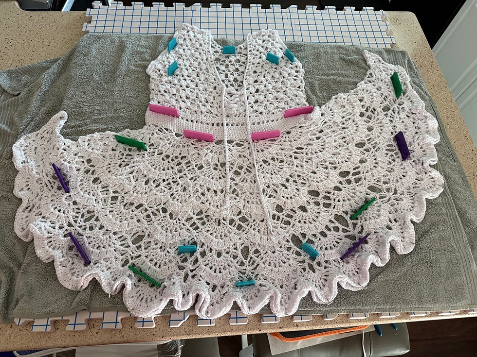 Swimsuit cover-up for the bride being blocked