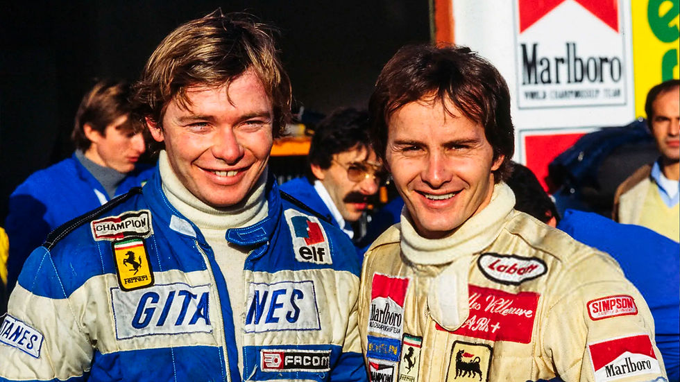 Avec Gilles Villeneuve (d) | Grand Prix de Saint-Marin en 1981 | PHOTO : Ercole Colombo