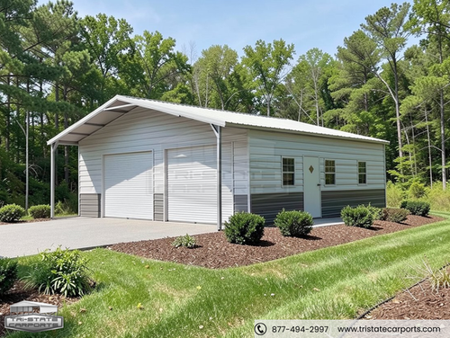 30'WX30'LX9'H VERTICAL ROOF SKU 079 | Tri State Carports