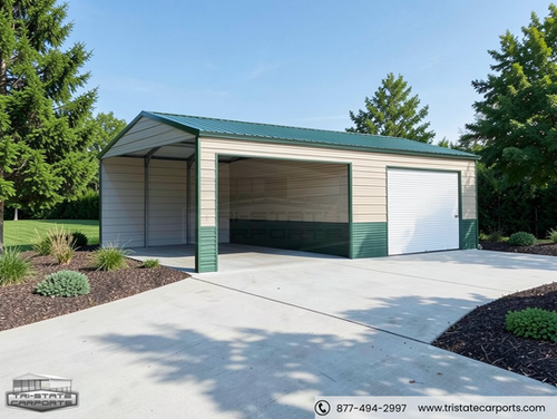 ダイワ銀影AUTO CRUISE90-93 20'WX30'LX9'H SIDE ENTRY GARAGE SKU 100 | Tri State Carports
