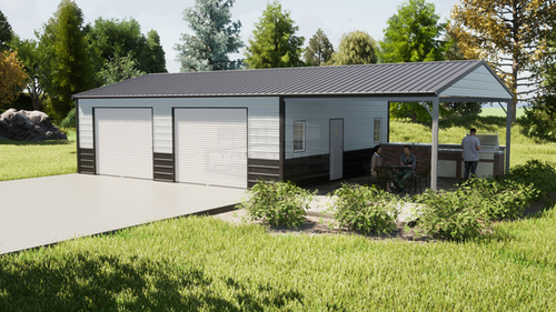 22'WX45'LX9'H GARAGE SKU 069 | Tri State Carports