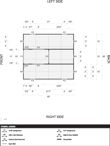 36'WX40'LX12'H VERTICAL ROOF BARN SKU 155 | Tri State Carports