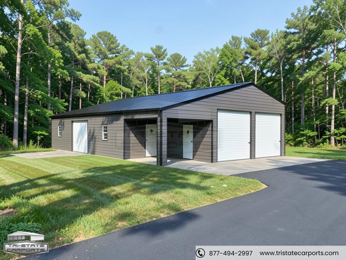 36'WX60'LX12'H VERTICAL ROOF SKU 076 | Tri State Carports