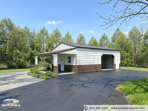 20'WX30'LX10'H VERTICAL ROOF GARAGE SKU 142 | Tri State Carports
