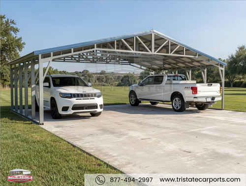 32'WX20'LX8'H VERTICAL ROOF SKU 173 | Tri State Carports