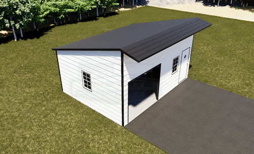 15'WX21'LX7'H BOXED EAVE LEAN TO GARAGE | Tri State Carports