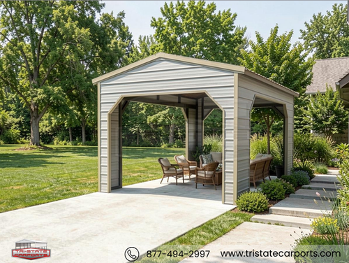12'WX20'LX9'H VERTICAL ROOF SKU 177 | Tri State Carports