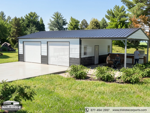 22'WX45'LX9'H GARAGE SKU 069 | Tri State Carports