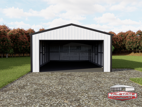 20'WX35'LX9'H VERTICAL ROOF GARAGE SKU 140 | Tri State Carports