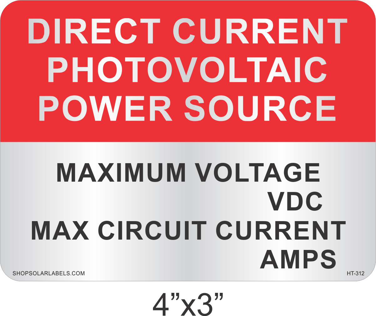 RL-312 Power Source Label