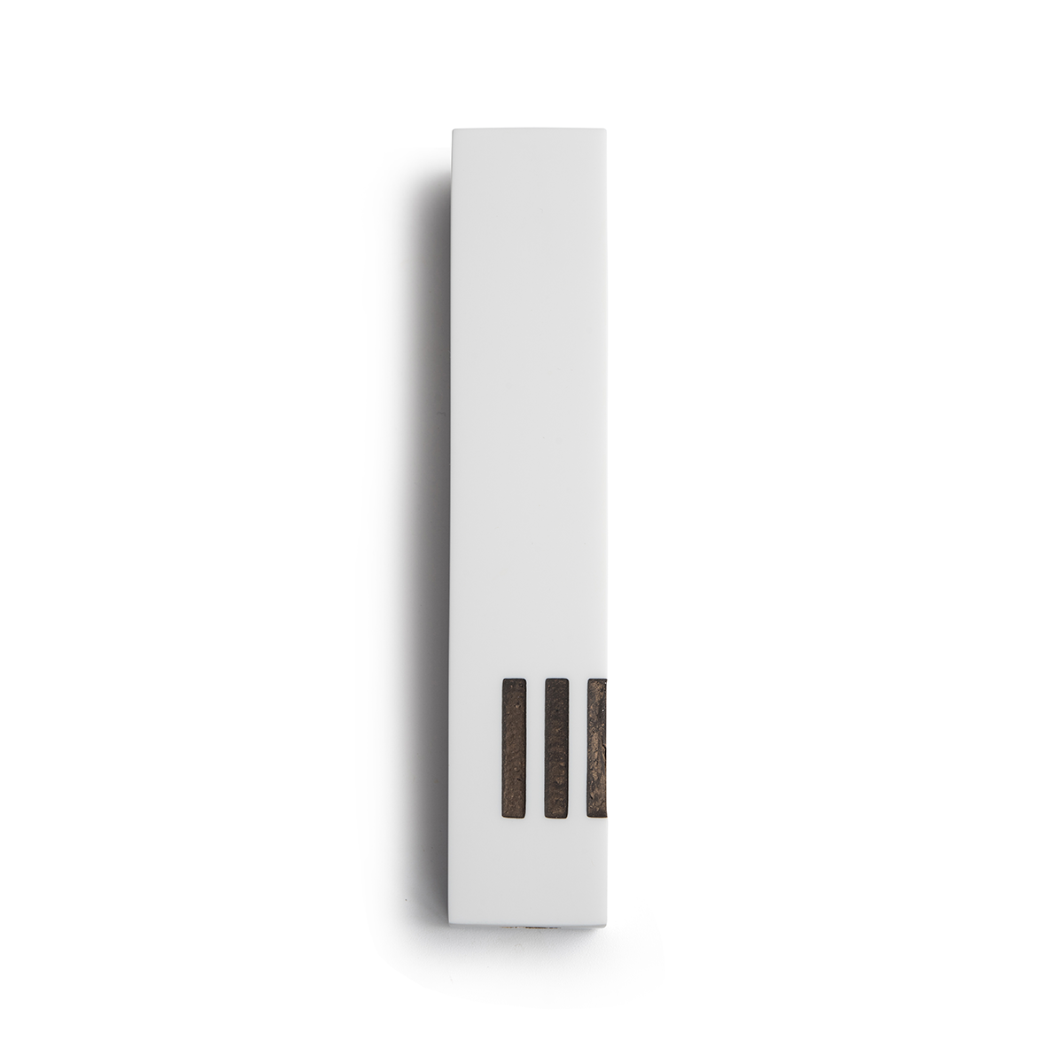 Mezuzah White Narrow | Shin Copper Side