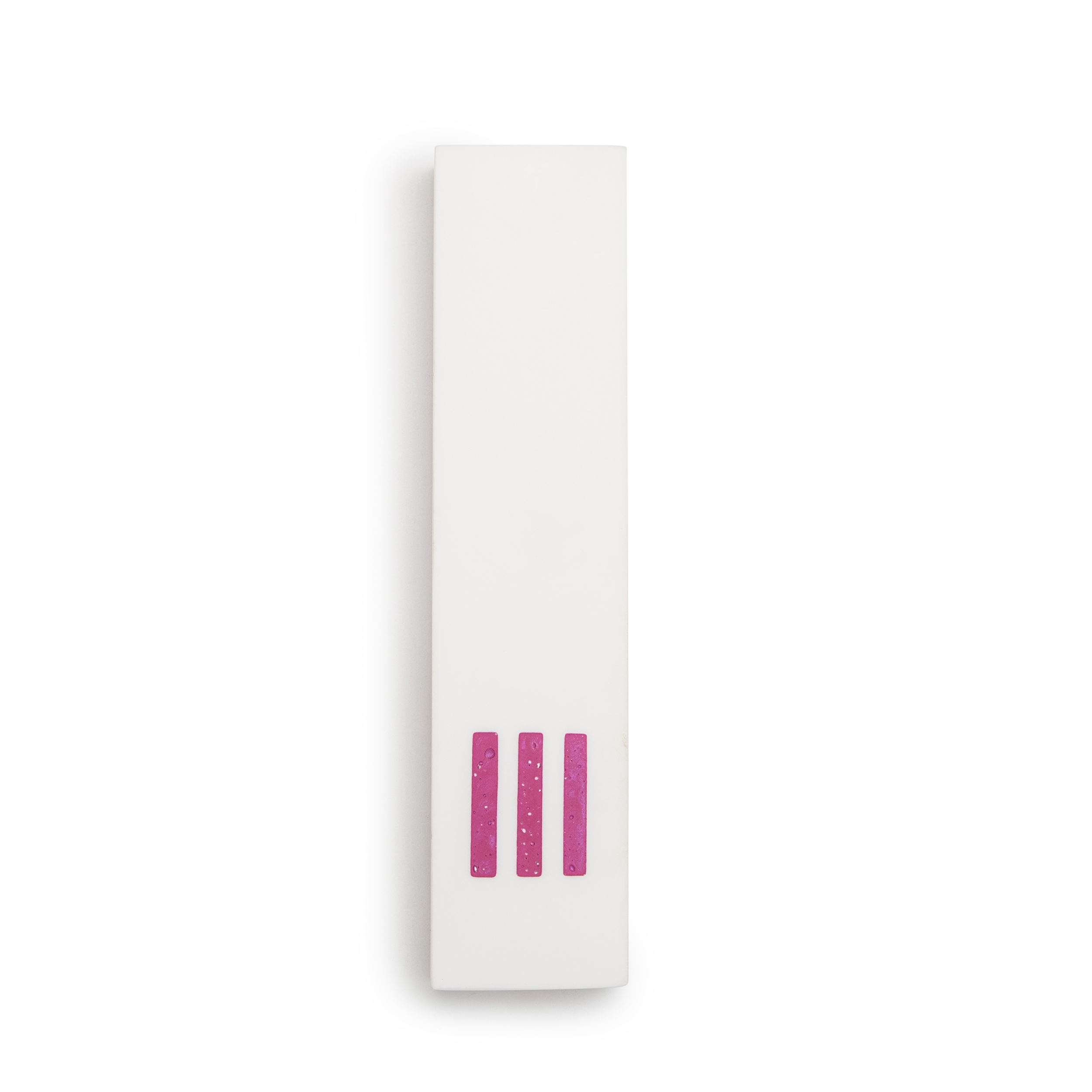 Mezuzah White Wide | Shin Pink Center