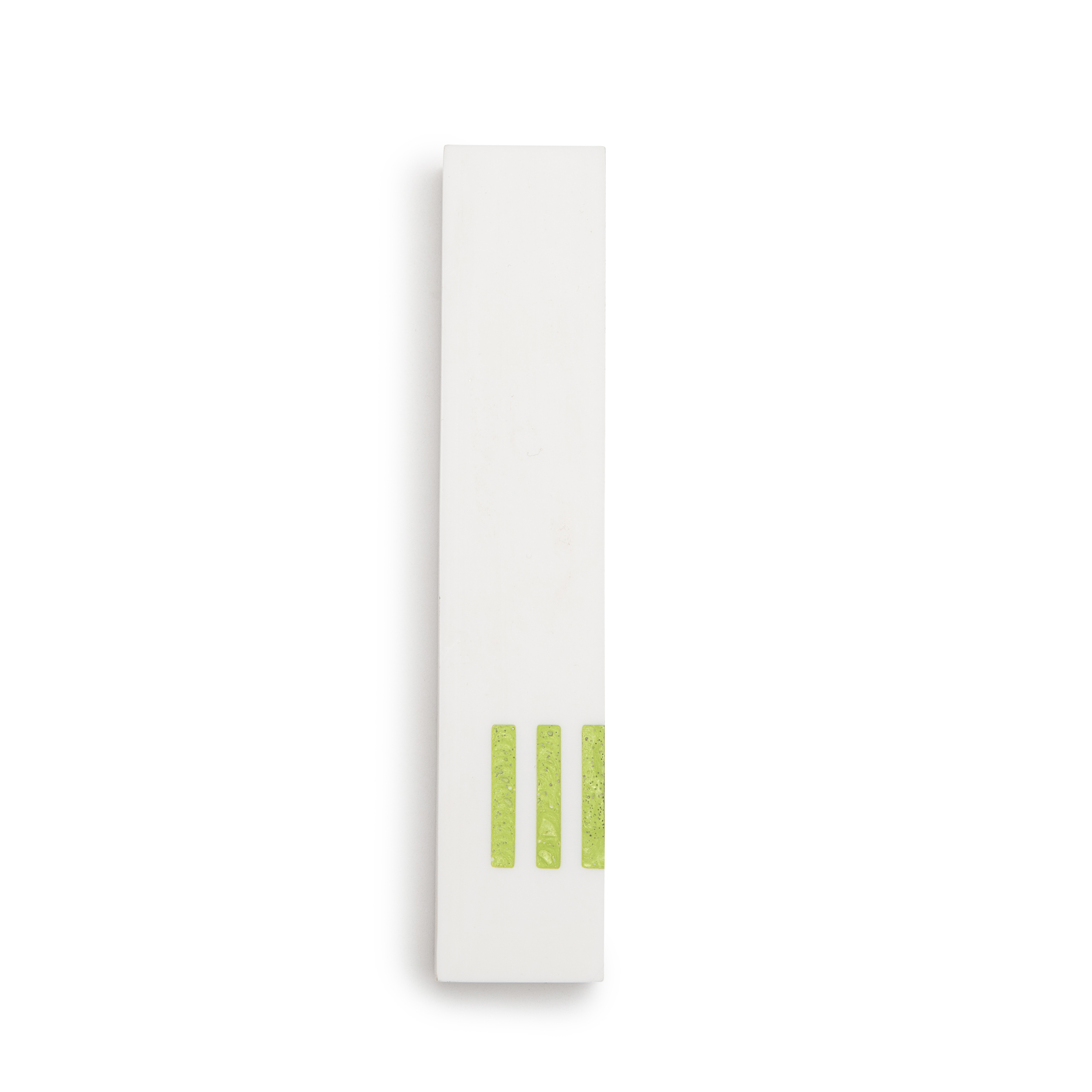 Mezuzah White Narrow | Shin Green Side