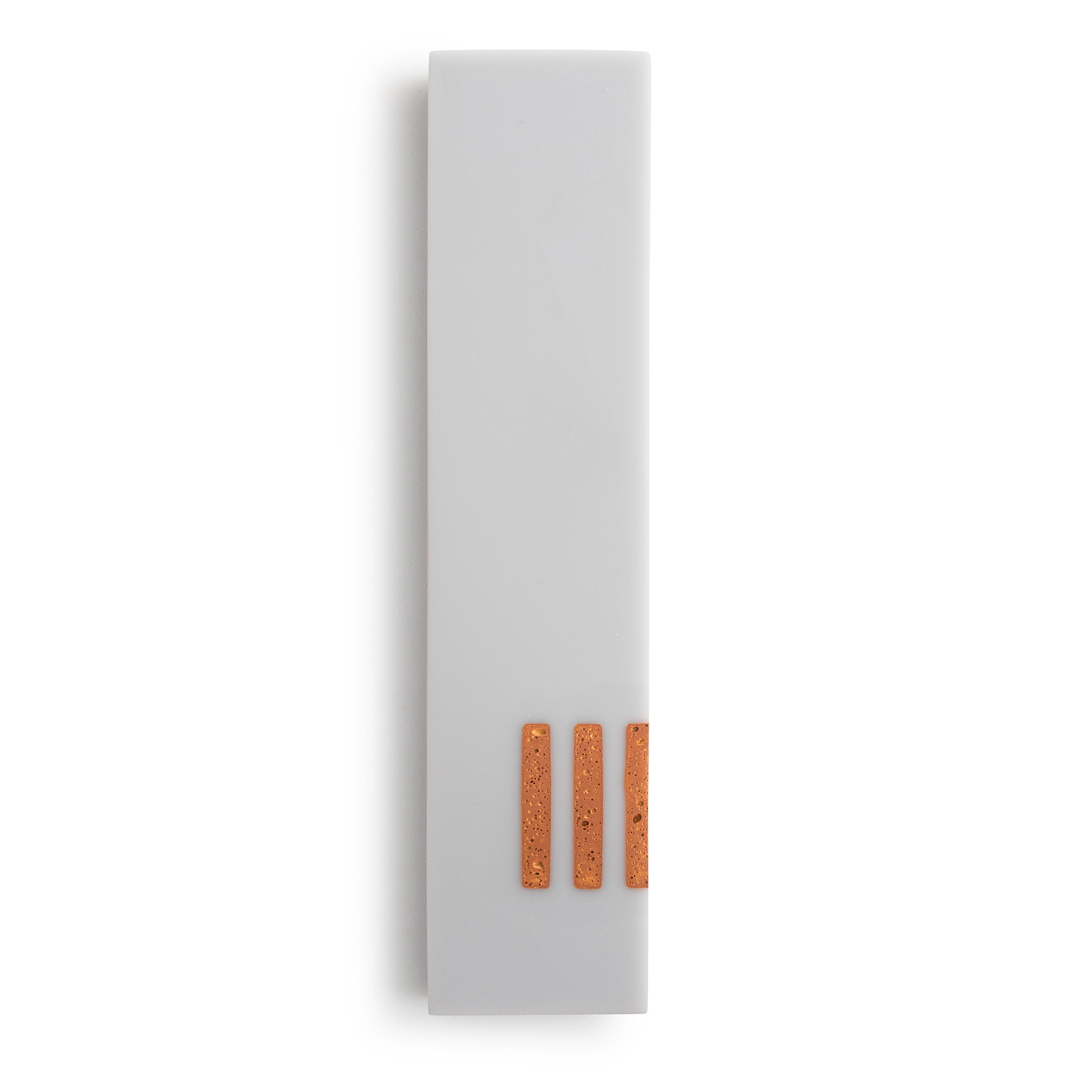 Mezuzah Gray Wide | Shin Gold Side