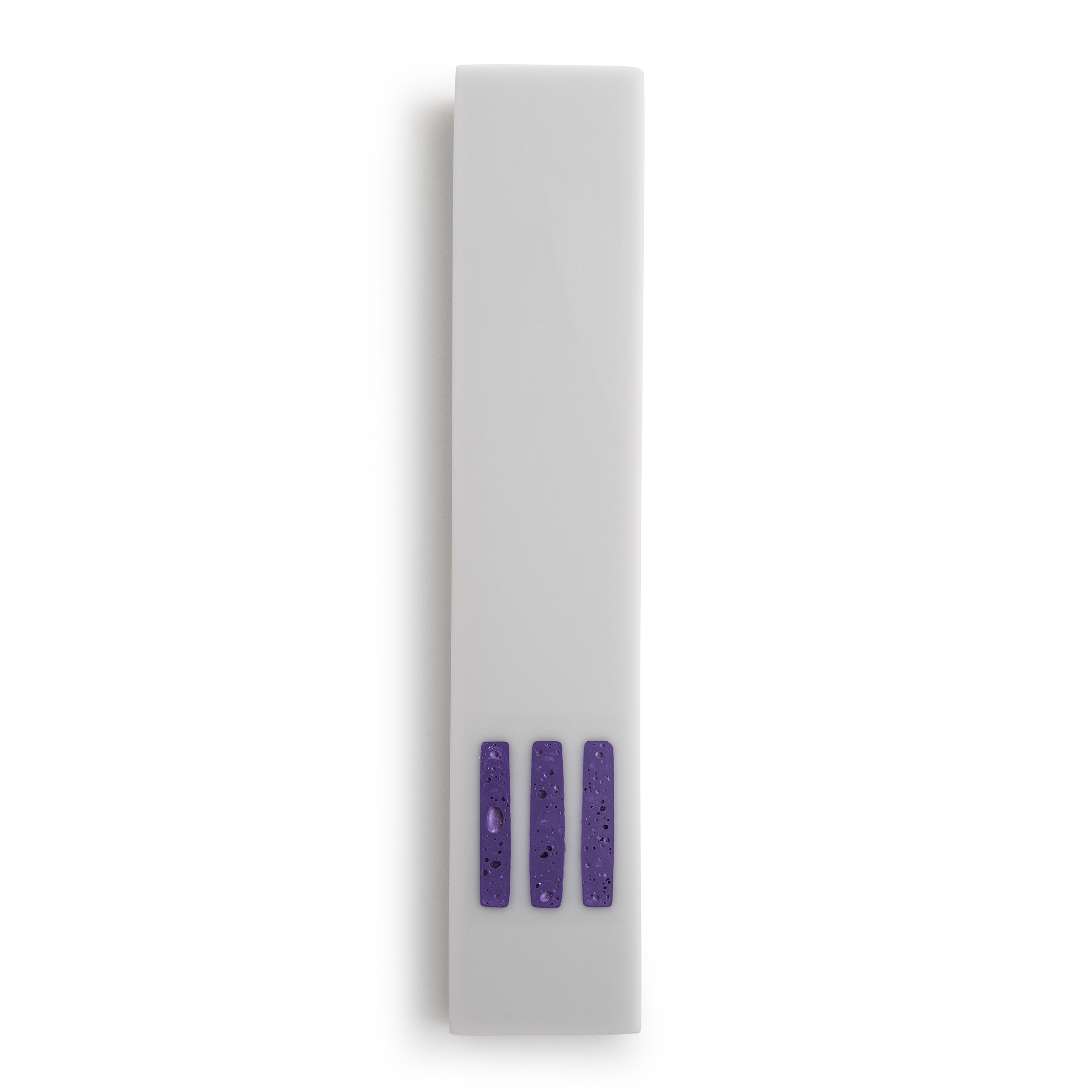 Mezuzah Gray Narrow | Shin Purple Center