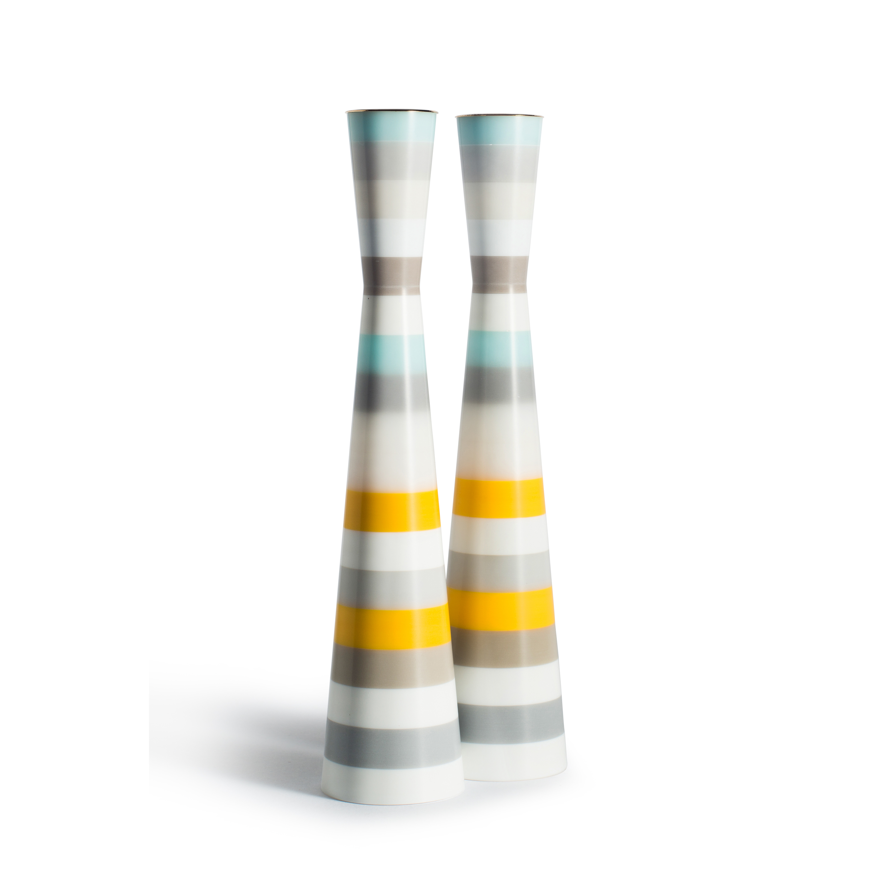 PAMOT | זוג פמוטים | צהוב, תכלת ולבן פסים