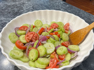 Marinated Cucumber Tomato and Onion Salad