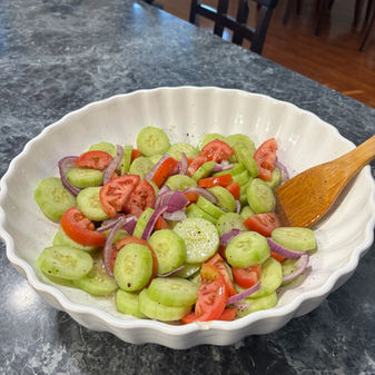 Marinated Cucumber Tomato and Onion Salad