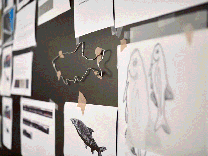 Workinprogress «Wasserzeichen-die Wildtiere der Sihl» Kunst am Bau, Sihlcity Zürich