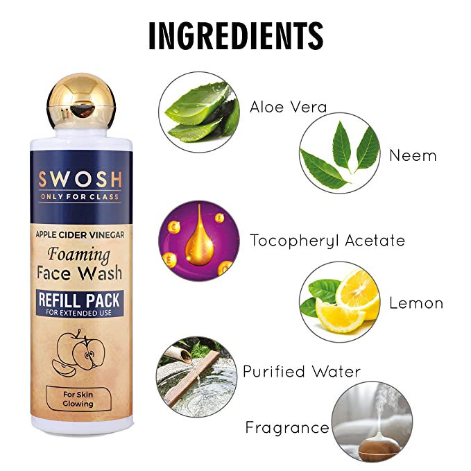 Thumbnail: SWOSH Apple Cider vinegar (Apple extract) Foaming Face Wash 2 In 1 Refill 200ml