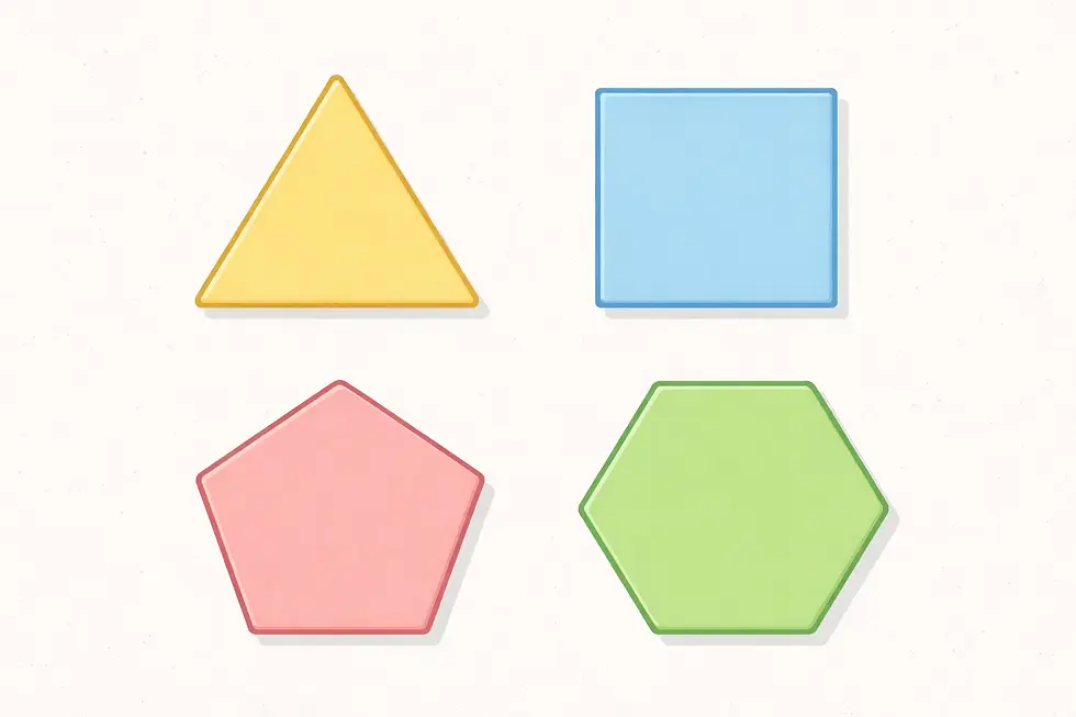 Ejemplos de polígonos en geometría plana de ESO.