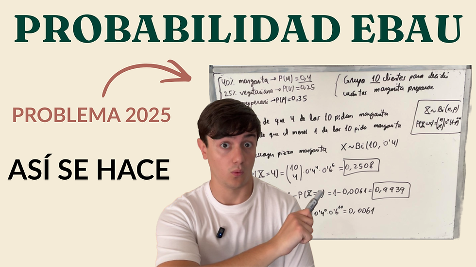 Probabilidad en Selectividad: binomial y casos típicos (ejercicio completo)