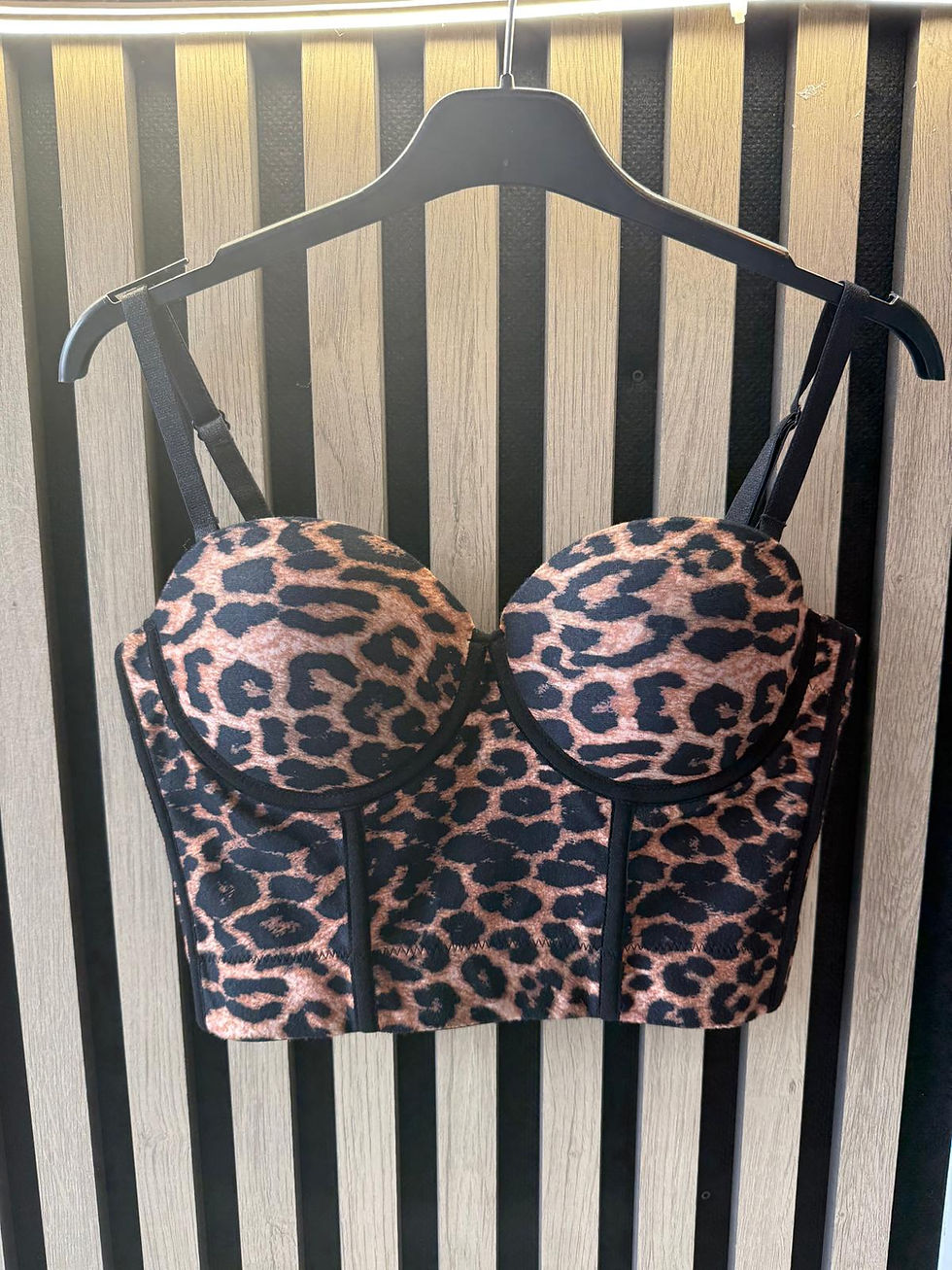 Top bustier estampado de leopardo