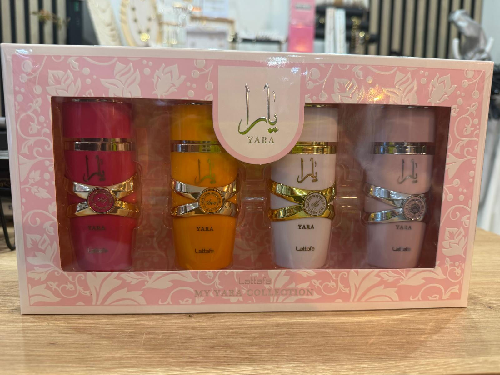 Estuche de 4 mini perfumes con etiquetas ZARA YARA
