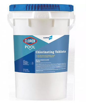 Cloro,Tabletas,Cubeta,Ácido,50 lb.