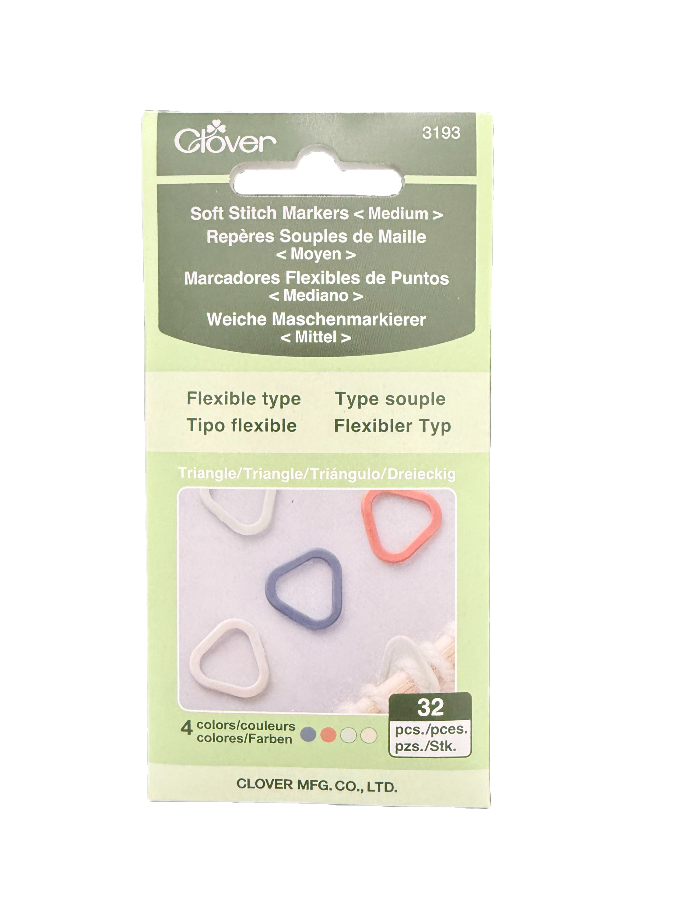 Clover Soft Stitch Markers Triangle Med #3193