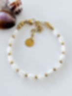 Miniature : Bracelet élégant perles blanches et or Islacrea