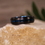 Thumbnail: Tungsten Carbide Black Blue Inlay Ring Wedding Band Polished