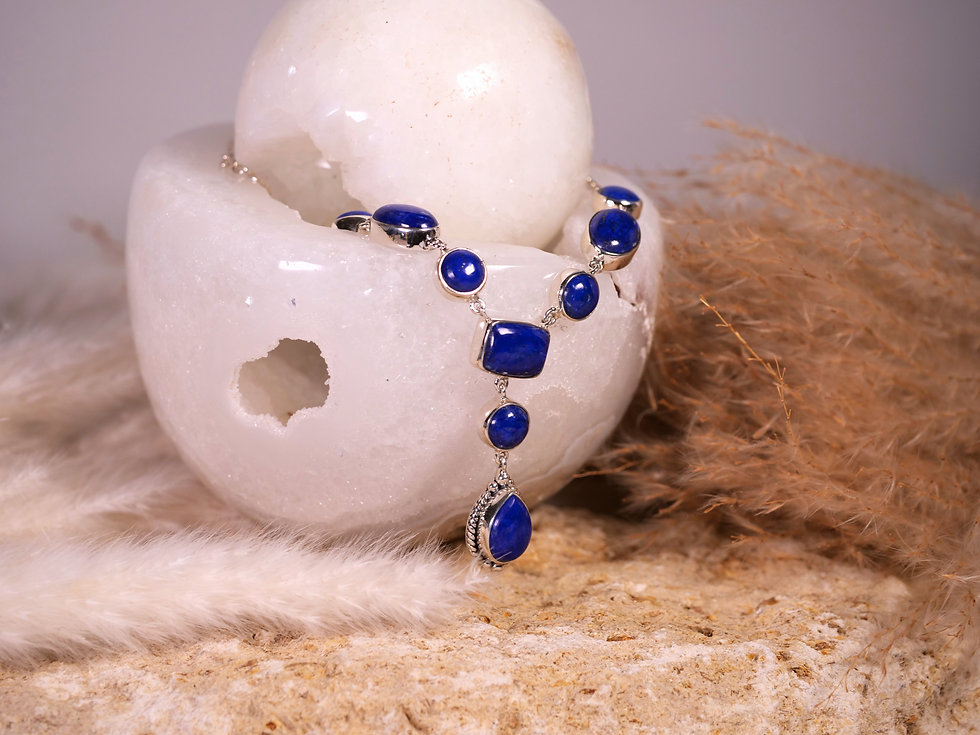 Thumbnail: Jewelry: gemstone statement necklace, bohemian gemstone necklace, handcrafted gemstone jewelry,