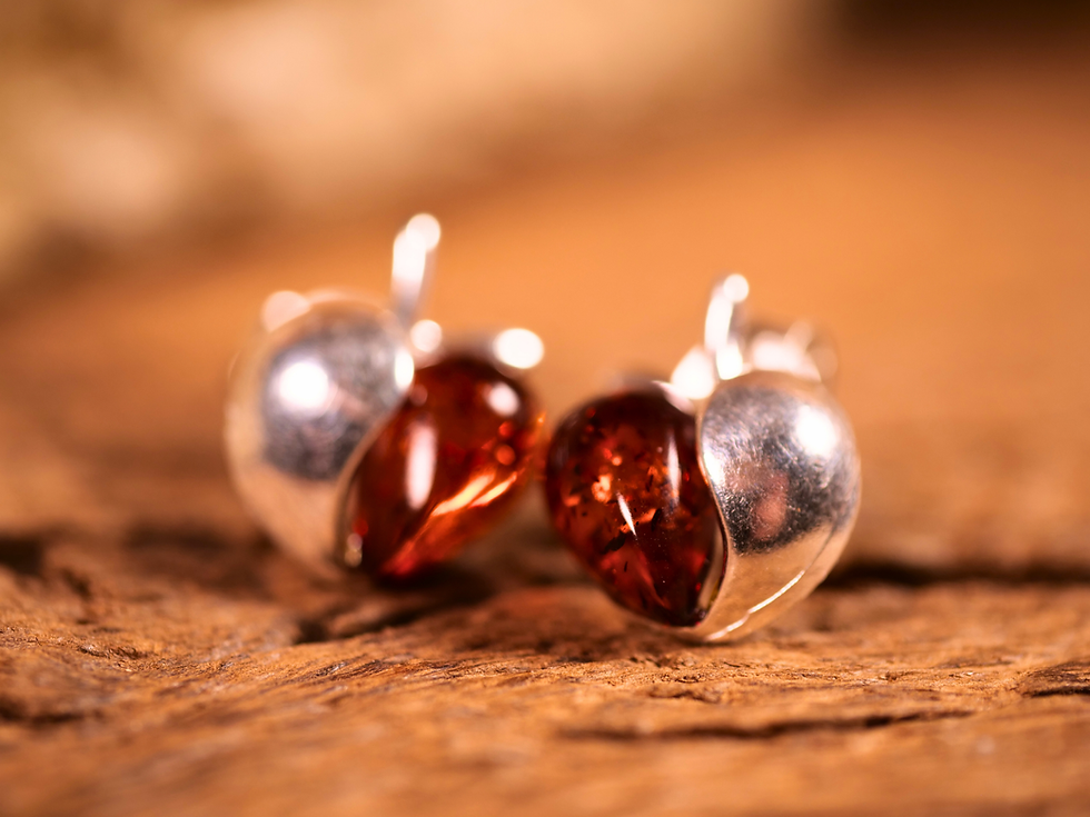 Thumbnail: honey amber earrings, small amber earrings, cute amber earrings, amber jewelry for women,