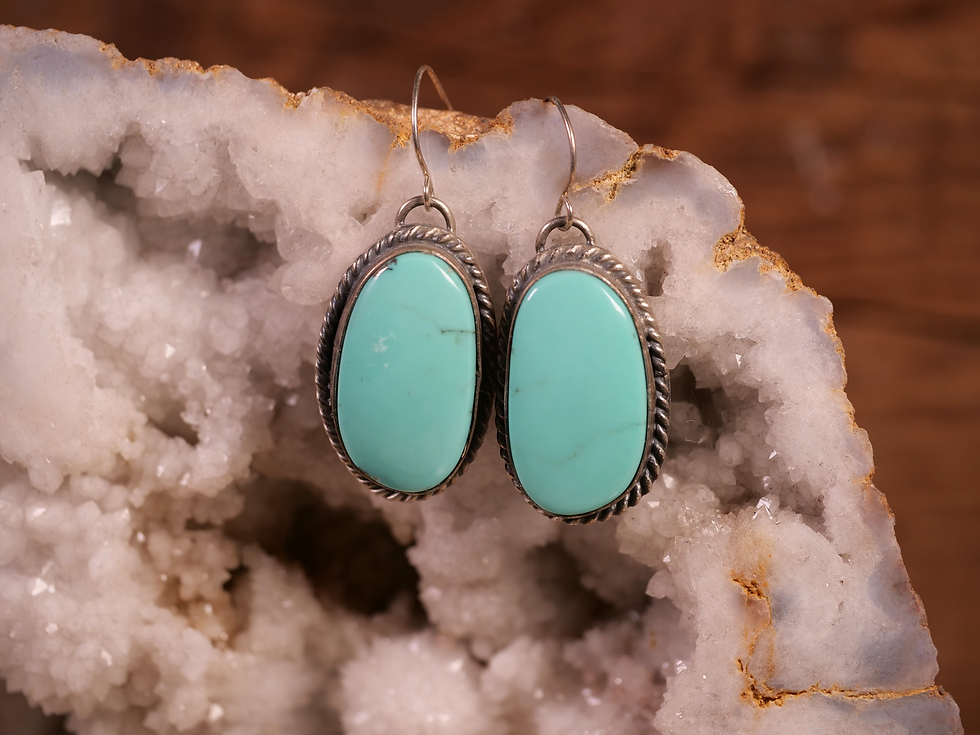 Thumbnail: turquoise stone earrings, vintage turquoise earrings, bold turquoise earrings, turquoise jewelry