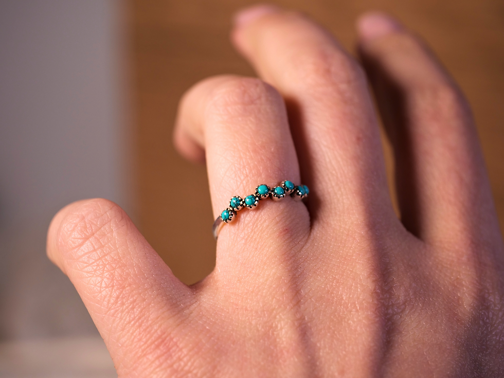 Thumbnail: ring handmade silver jewelry everyday turquoise ring gemstone crown ring calming stone ring