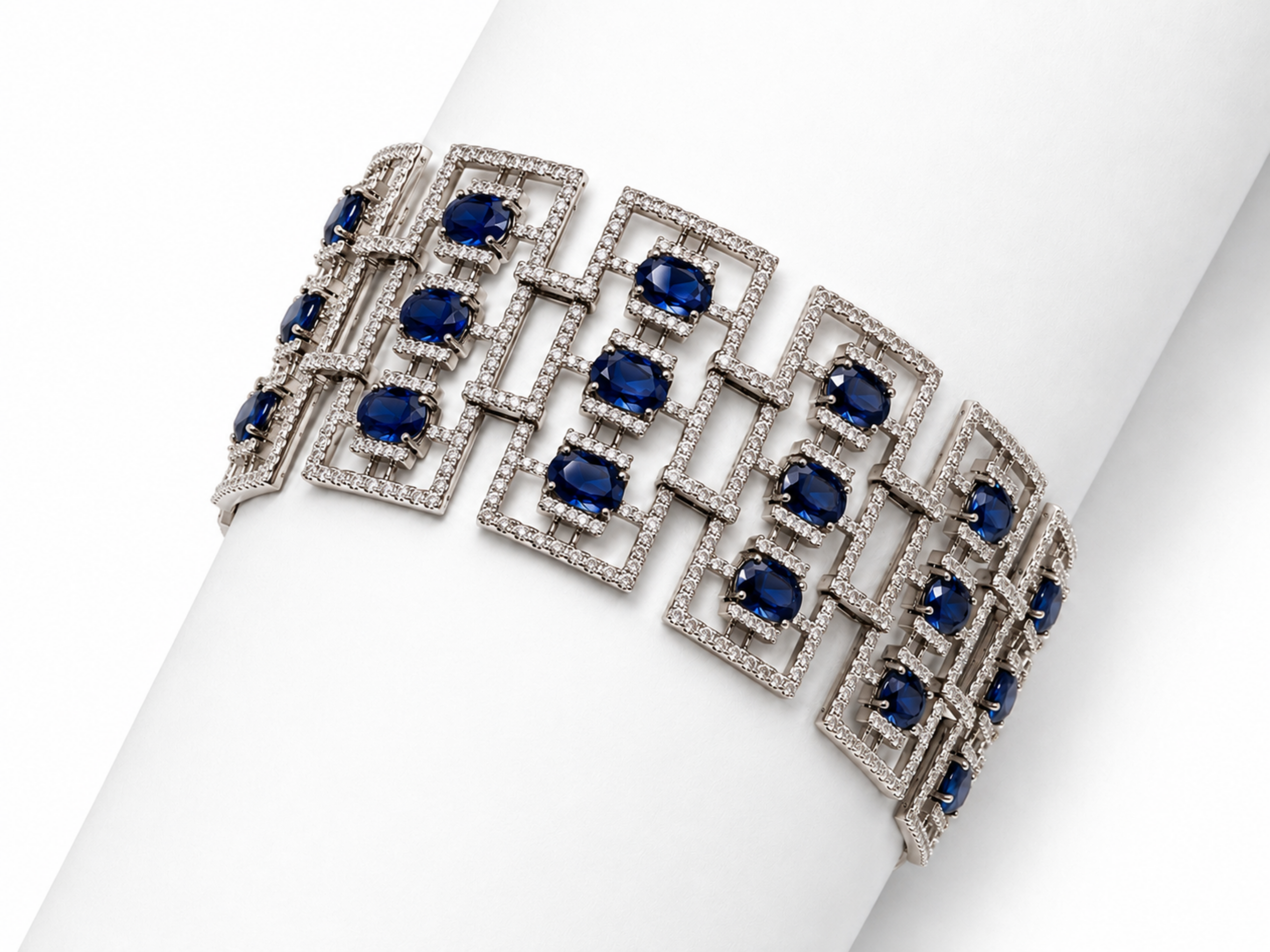 18k white gold sapphire bracelet diamond and sapphire bracelet white gold sapphire bracelet