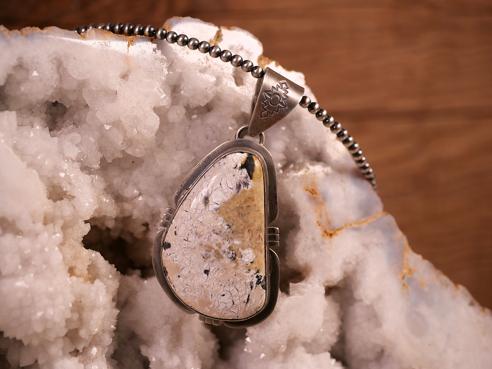 Thumbnail: pendant everyday wear crystal shop bozeman montana white buffalo turquoise pendant bold