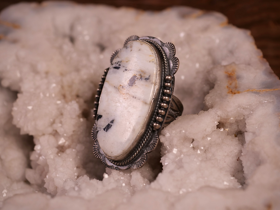 Thumbnail: bozeman montana white buffalo turquoise ring vintage inspired design timeless gemstone