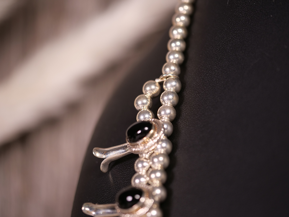 Thumbnail: black onyx beaded necklace, collector's black onyx jewelry, black onyx for elegance, spiritual gemstone necklace onyx, unique
