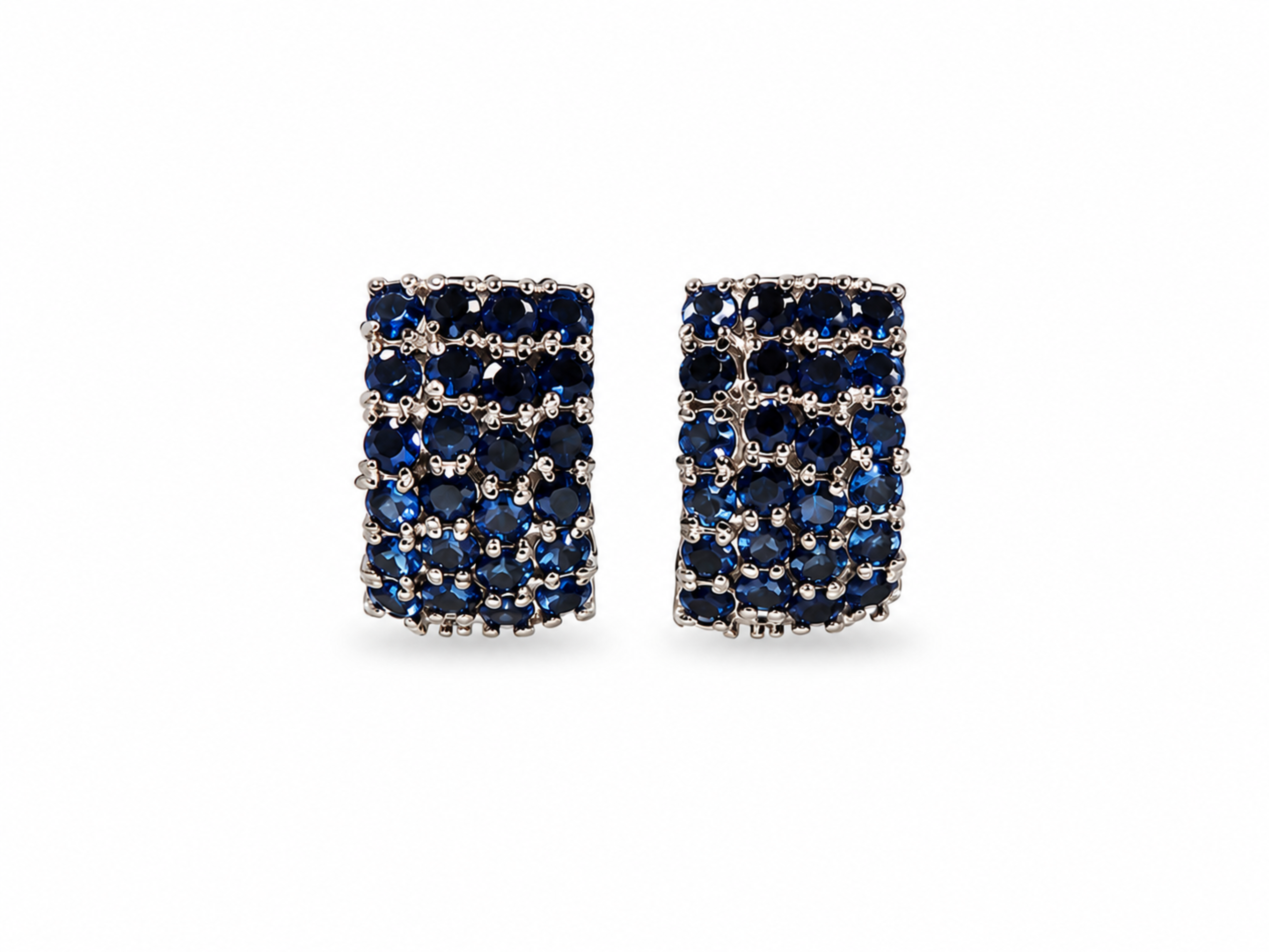 snap hoop earrings sapphire hoop earrings blue sapphire hoops gemstone hoop earrings 4 row sapphire earrings elegant sapphire