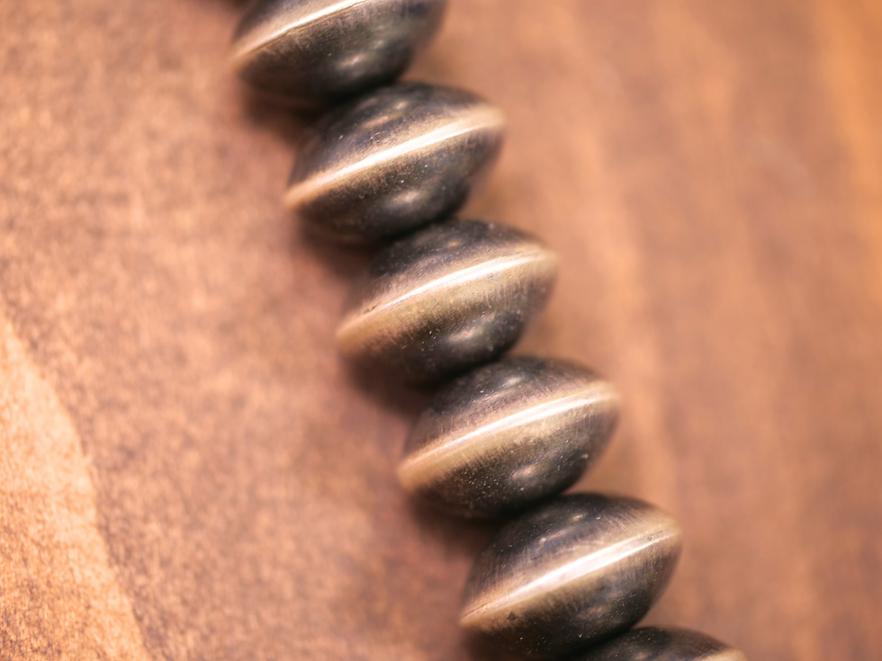 Thumbnail: heritage silver necklace, silver traditional beads, elegant handcrafted jewelry, classic silver jewelry, native