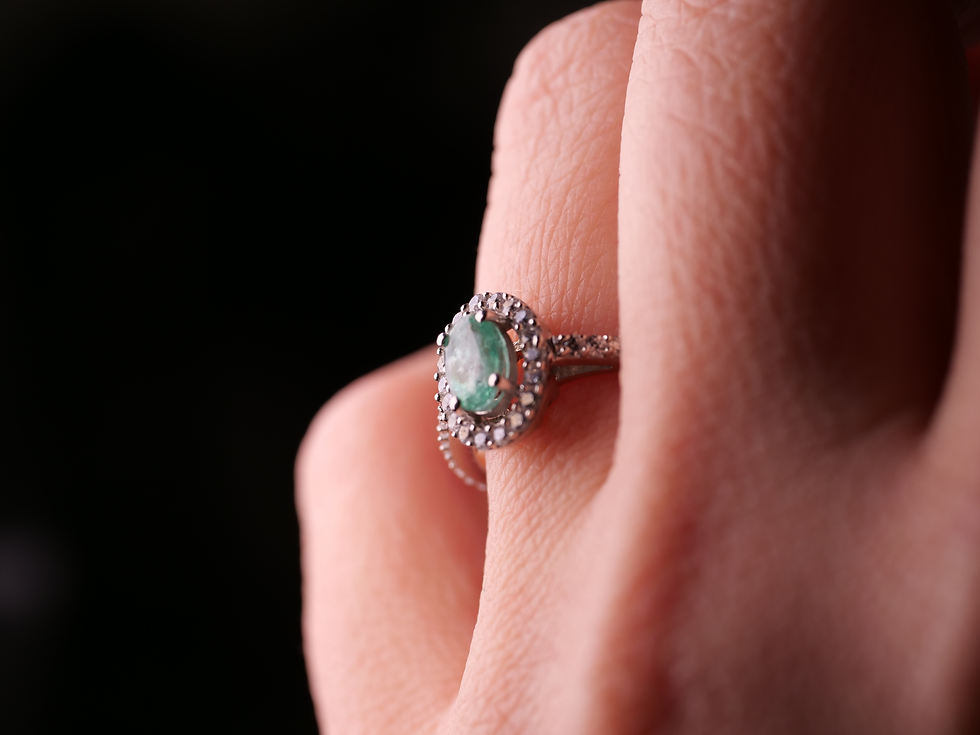 Thumbnail: emerald statement ring, emerald dainty jewelry, emerald collector's piece, emerald radiant green, emerald